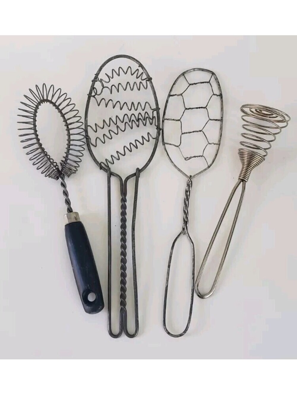 Primitive Kitchen Decor Vintage Metal Utensils Tools Egg Beater Whisk Lot